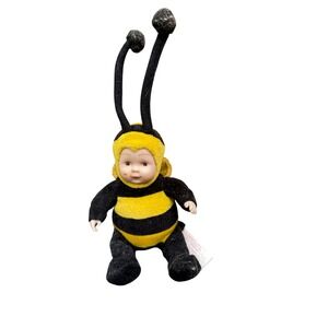 Anne Geddes Bumble Bee Baby Plush Doll 2001 Unimax Toys Collectible Yellow Black